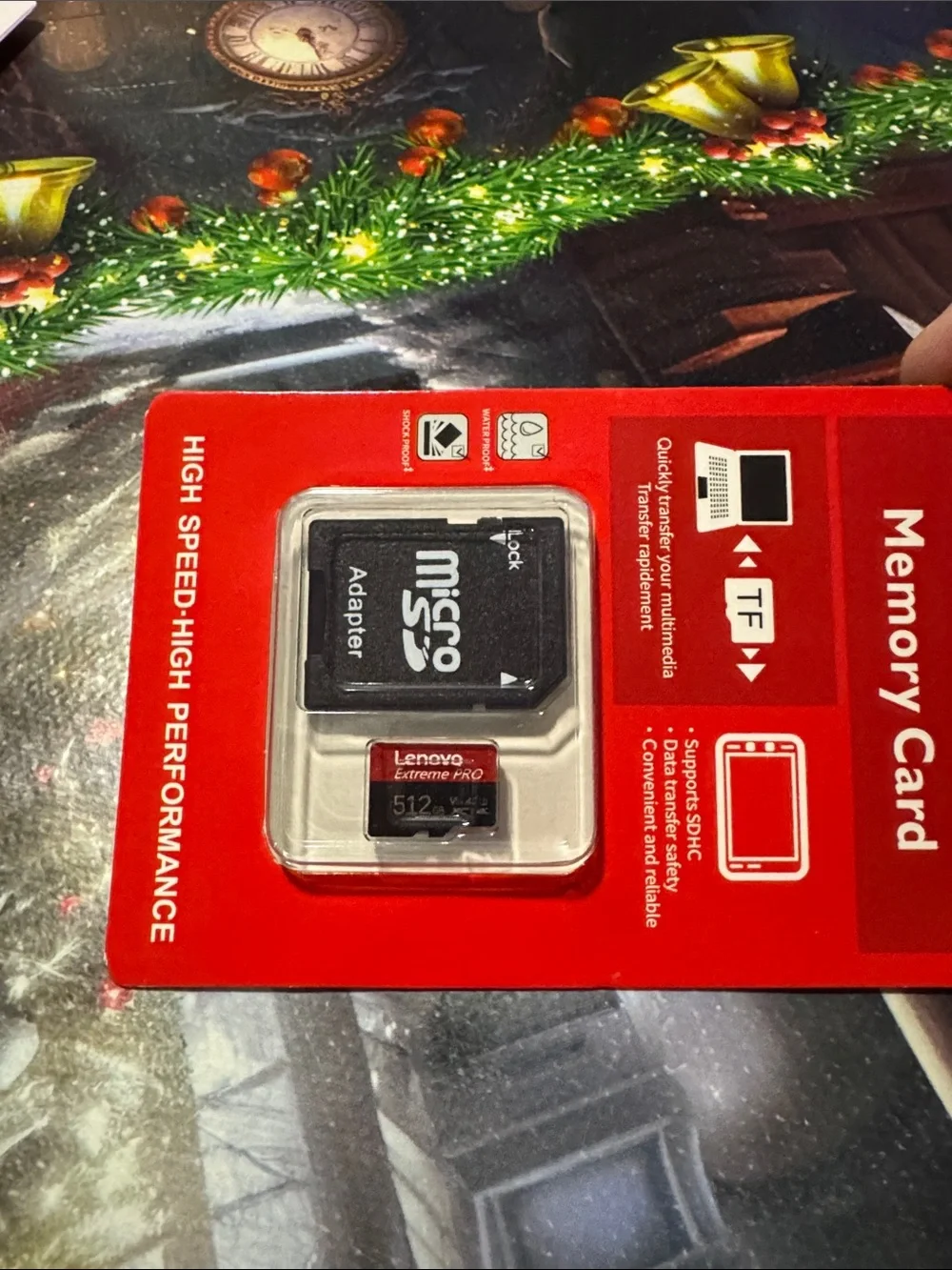 Lenovo Red MicroSD Card 512GB with Black SD Adapter
